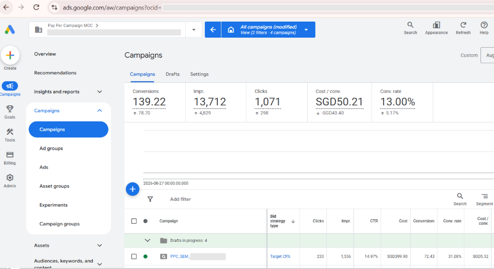 Step 4 - Google Ads campaigns